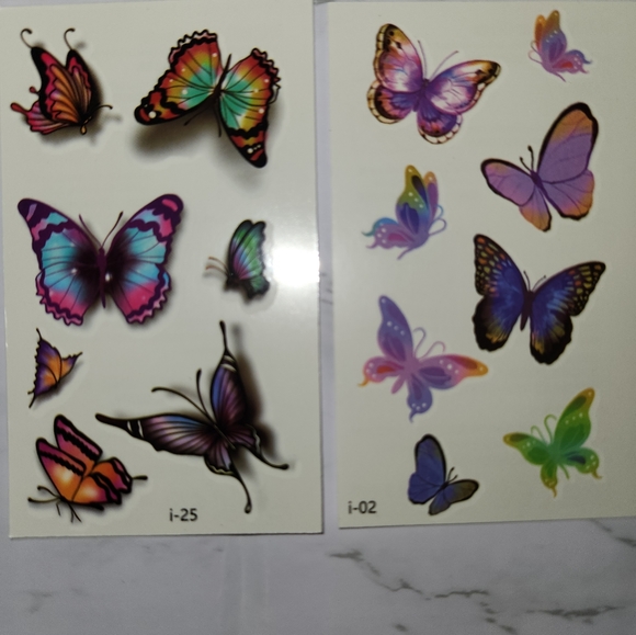 Temporary Tattoos Waterproof Butterfly Floral Art Designs 10 Sheets - Picture 3 of 9